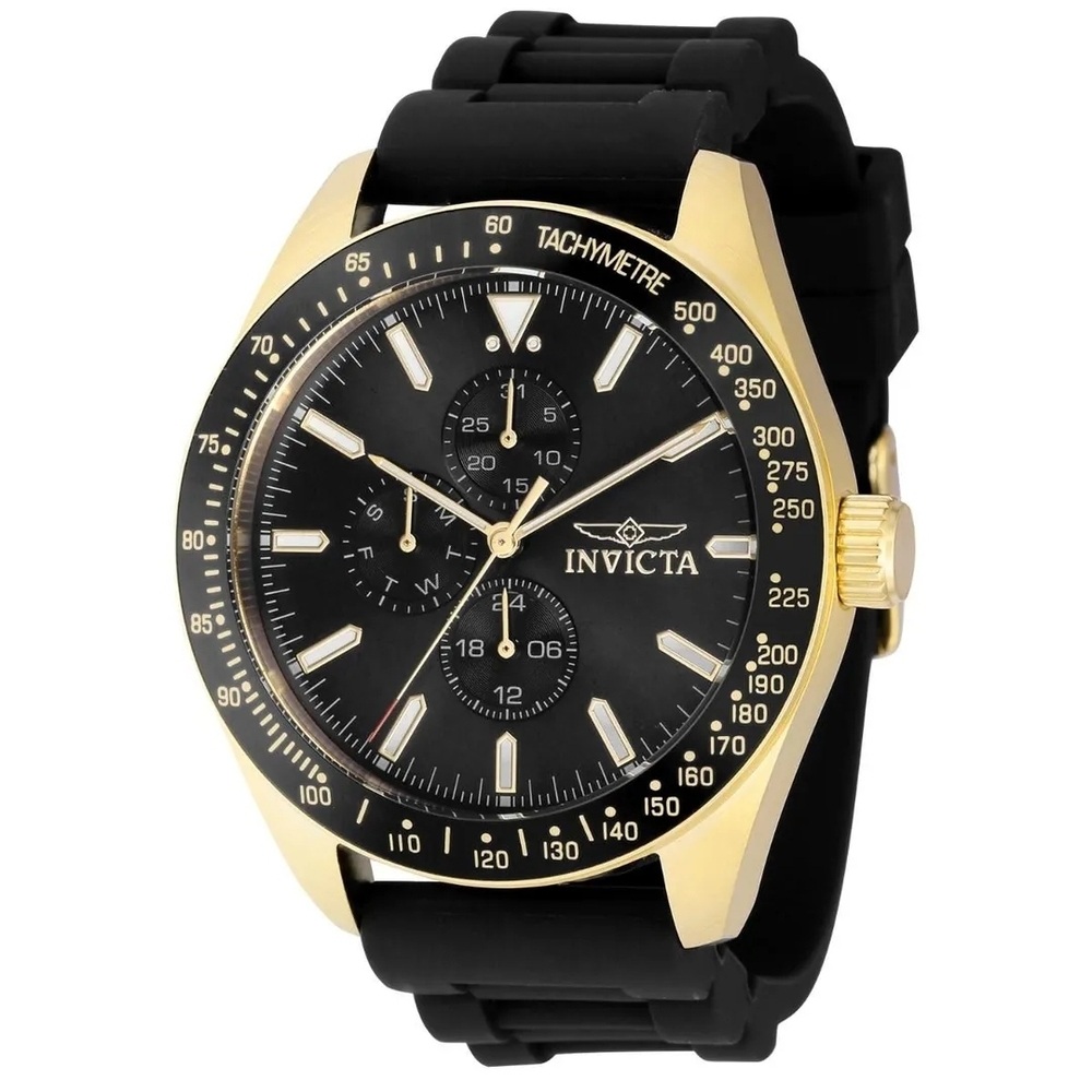 Invicta Black and Gold Tachymeter Watch